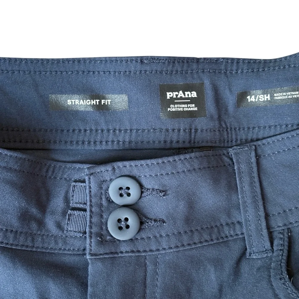 Prana Halle Straight Fit Pants Size 14 Short Navy Pockets Hiking - Picture 5 of 6